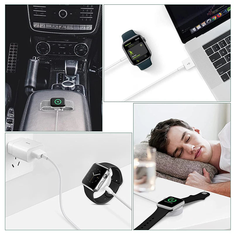 For Apple Original Magnetic Wireless Charger For iWatch 8 7 6 SE Portable Fast Charging Watch Series 5 4 3 2 1 USB Cord Cable