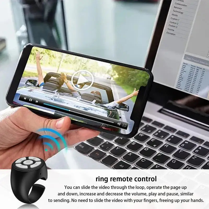 Page Turner Clicker Wireless Finger Shutter Remote Control Page Turner Matte Material Mobile Phone Controller For Home Travel