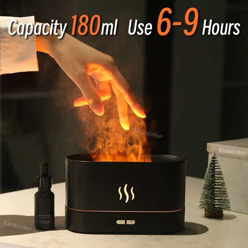 Aroma Diffuser LED Ultrasonic Flame Humidifier Cool Mist Maker Air Purifier Home Car Air Freshener Perfume Essential Oil Difusor