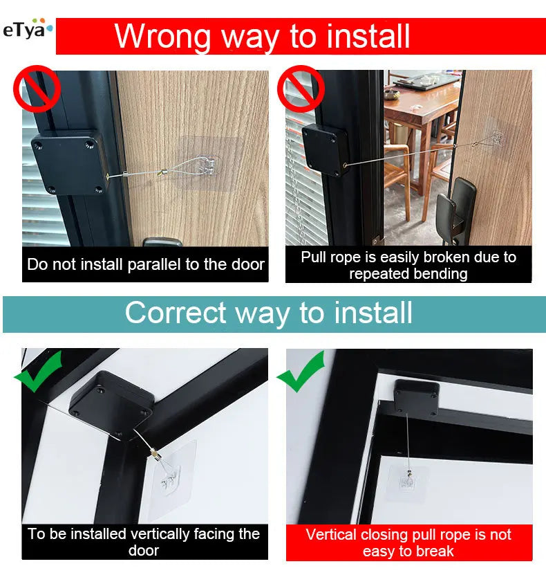 Home Automatic Wood Door Closer Punch Free Auto Self Closing Device for Cabinet Fridge Kitchen Slide Door House Gate Heavy Duty