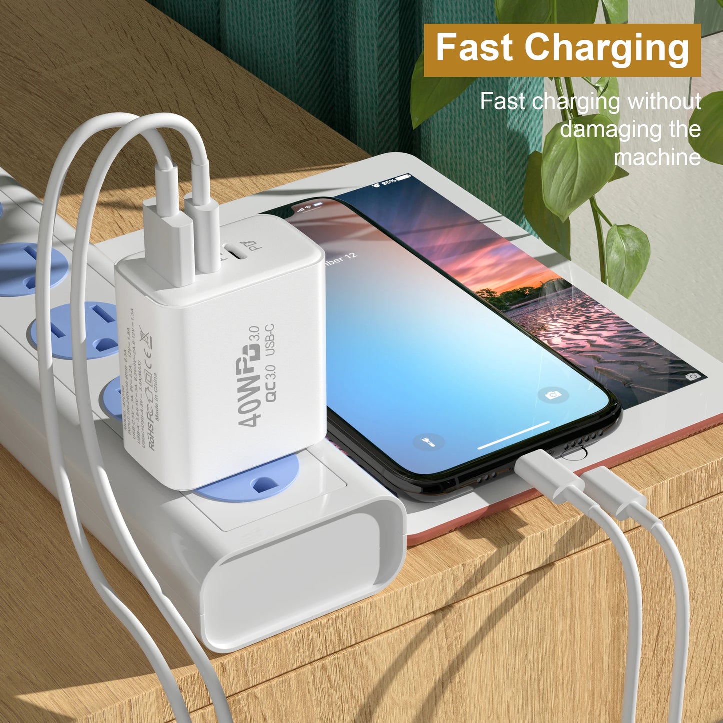 40W Usb C Charger Quick Charger Charge For Xiaomi 13 10 11 Samsung Galaxy A23 13 Fast Charging Phone Charger For IPhone 11 13 14