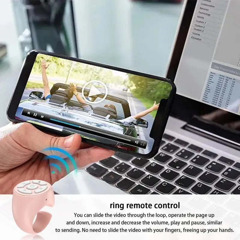 Page Turner Clicker Wireless Finger Shutter Remote Control Page Turner Matte Material Mobile Phone Controller For Home Travel