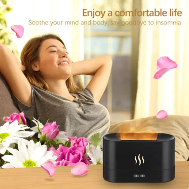 Aroma Diffuser LED Ultrasonic Flame Humidifier Cool Mist Maker Air Purifier Home Car Air Freshener Perfume Essential Oil Difusor