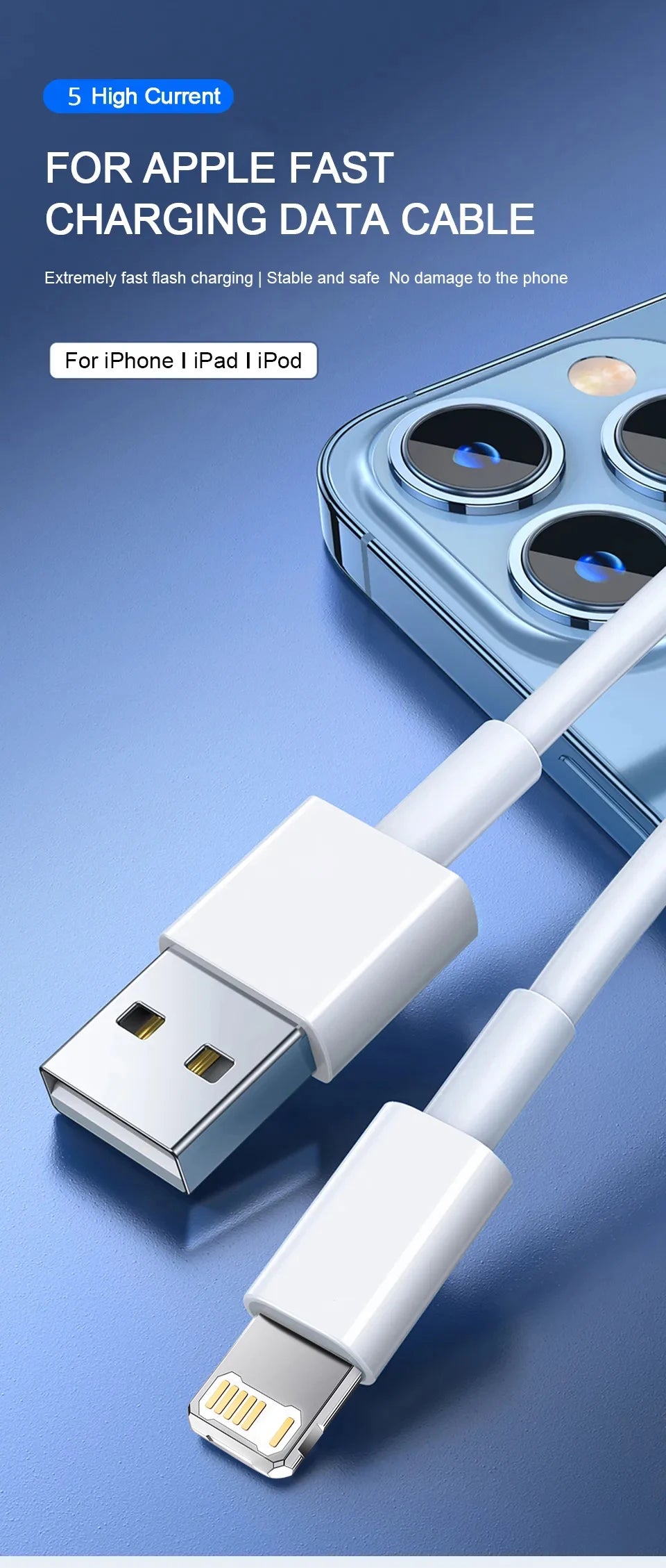 Original EU USB Wall  Charger USB Data  For iPhone 15 14 13 12 11 Pro Mini 8 Plus XR X XS SE Charging Data Cable